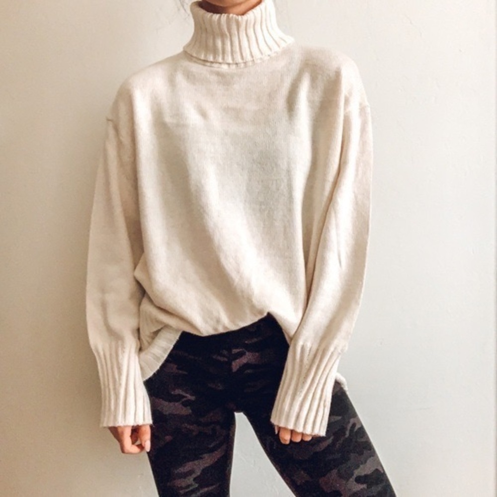 Cream A New Day Turtleneck Sweater Size M